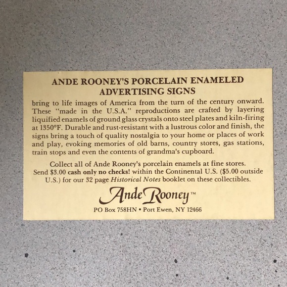 ANDE ROONEY Vintage Campbell’s Condensed Soups Porcelain Enameled Sign - Picture 3 of 4